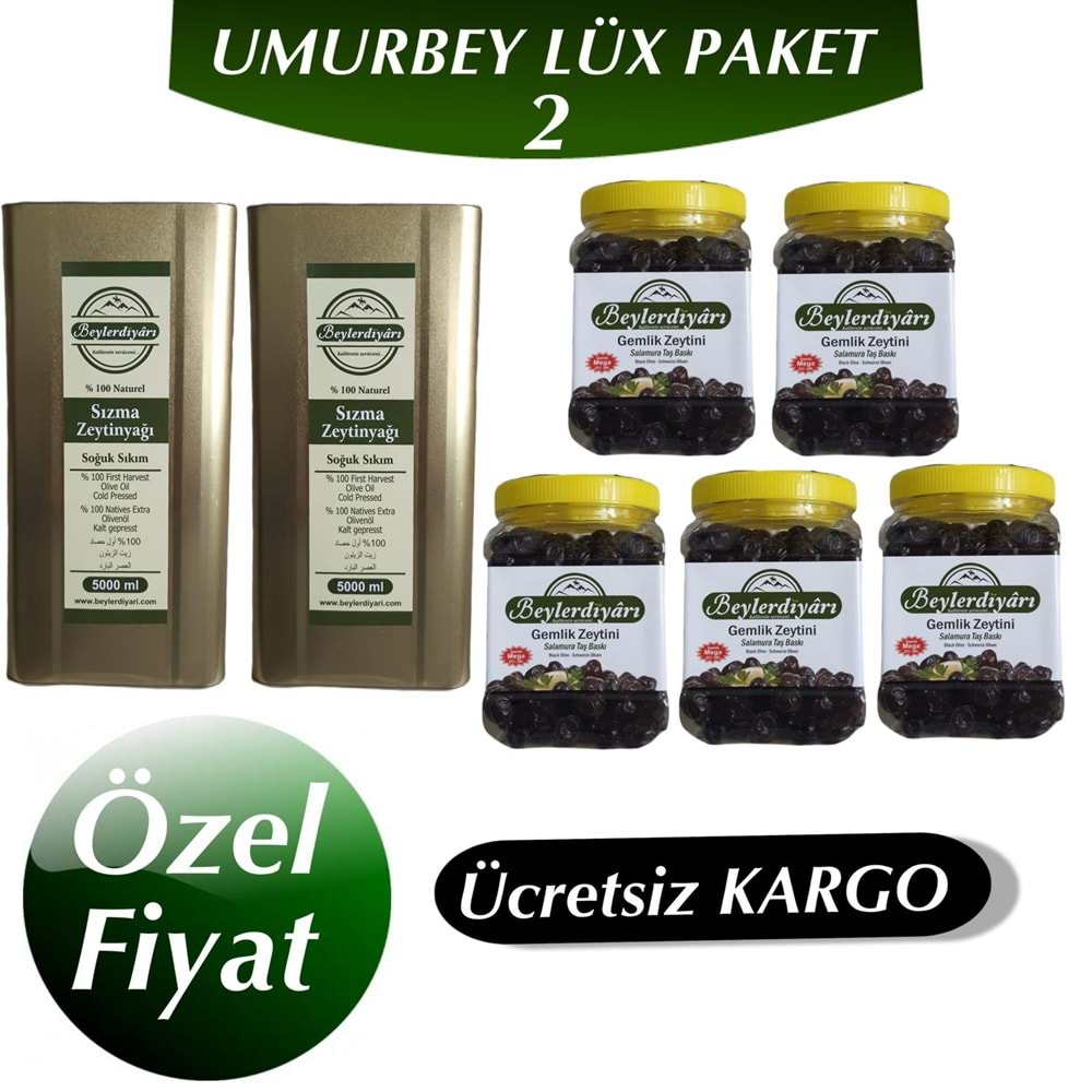 SIZMA ZEYTİNYAĞI 2x5Litre X 1x5KG UMURBEY LÜX 2